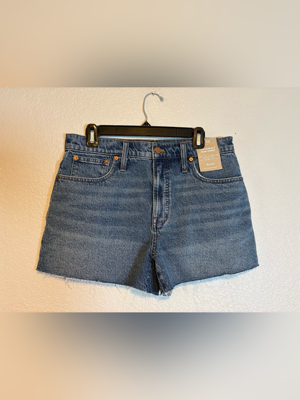 Madewell The Perfect Jean Short High Rise Cut Off Size 30 NWT